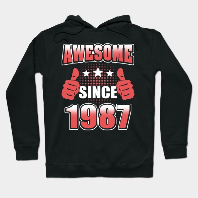 Awesome Since 1987 Hoodie by Adikka